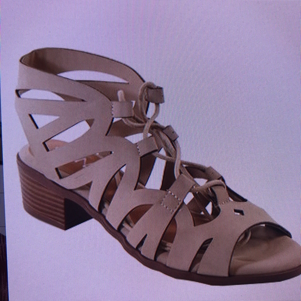 Beige lace up sandal size 6 never worn